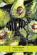 Скетчбук А4 30 л. гребень S "Спелый авокадо" (бумага черная 120 г/кв.м)  Премиум 4+0+Ламинация 