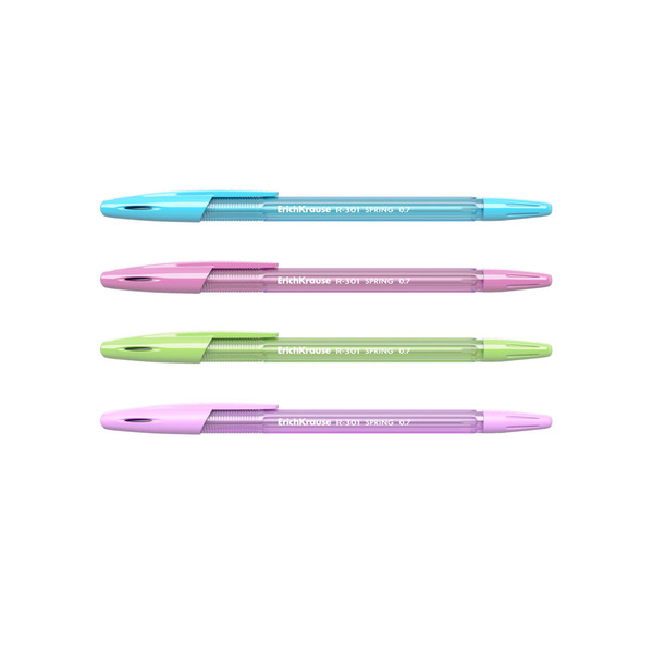 Набор 4 ручки шариковые 0.7 мм R-301 SPRING синие