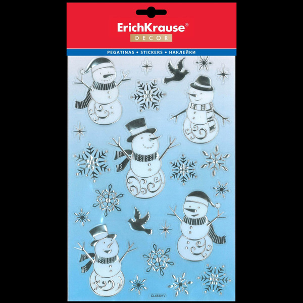 Набор ErichKrause® Decor 23 наклейки Снеговики