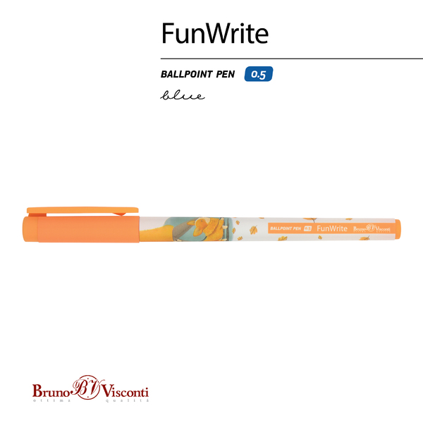 Ручка шариковая 0,5 мм "FunWrite. Городская прогулка. Корги" СИНЯЯ