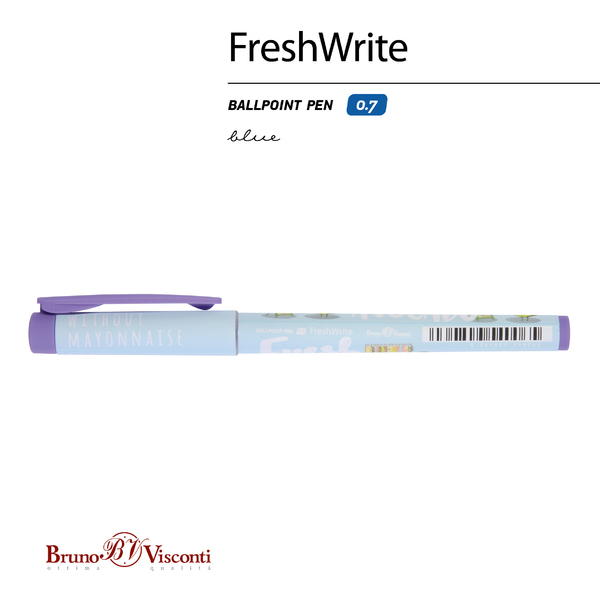 Ручка шариковая 0,7 мм "FreshWrite. Авокадо. Модница" СИНЯЯ