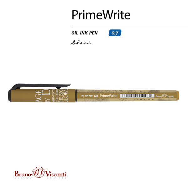 Ручка шариковая 0,7 мм "PrimeWrite. Эпоха открытий. Америка" на масляной основе СИНЯЯ 