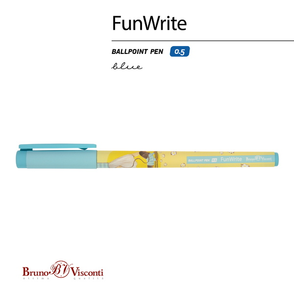 Ручка шариковая 0,5 мм "FunWrite. Городская прогулка. Такса" СИНЯЯ