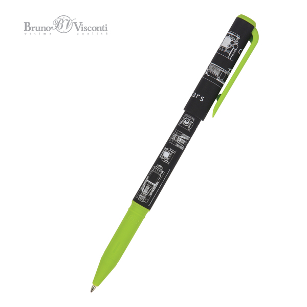 Ручка шариковая 0,7 мм "PrimeWrite. Чертежи. Автомобиль"  на масленой основе СИНЯЯ 