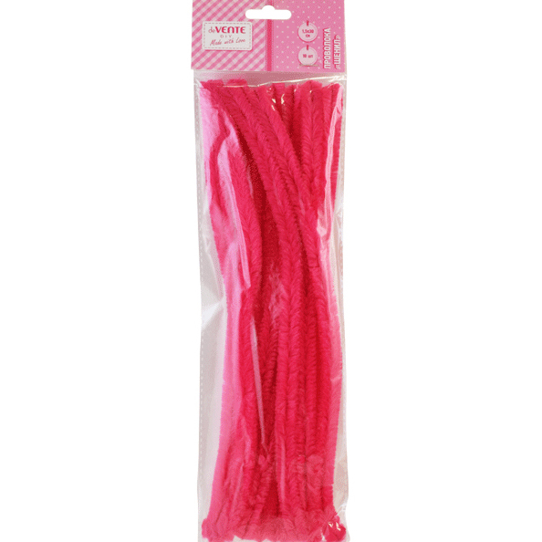 Проволока пушистая Шенил "deVENTE" 1,5x30 см, 10 шт, цвет розовый, в пластиковом паке