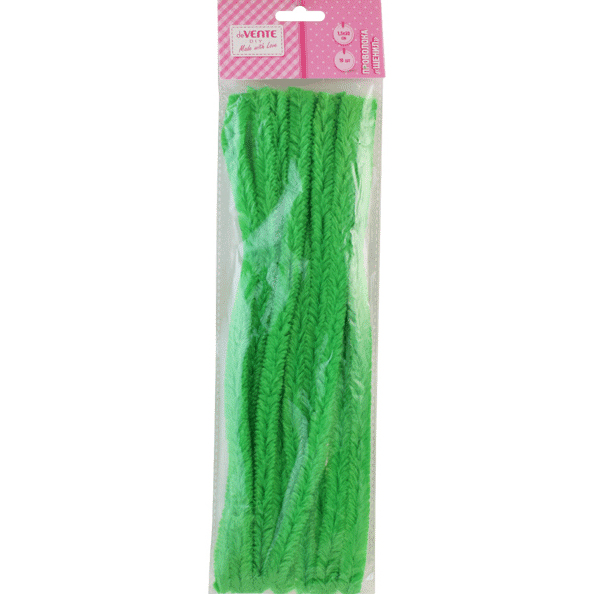 Проволока пушистая Шенил "deVENTE" 1,5x30 см, 10 шт, цвет зеленый, в пластиковом паке