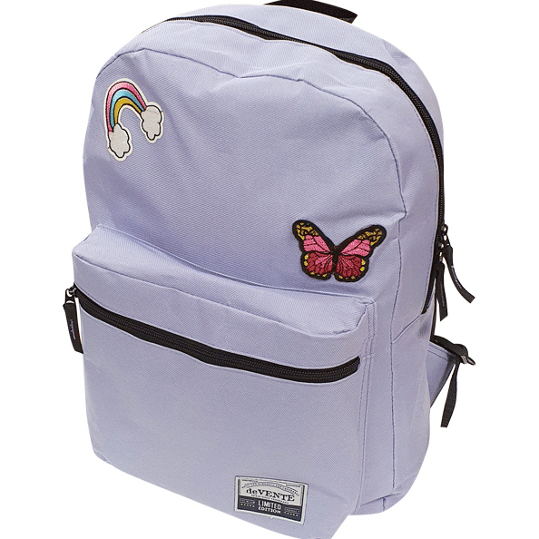 Рюкзак подростковый "deVENTE. Butterfly" 40x29x17 см, 250 г, аппликация, сиреневый