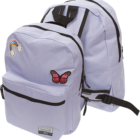Рюкзак подростковый "deVENTE. Butterfly" 40x29x17 см, 250 г, аппликация, сиреневый