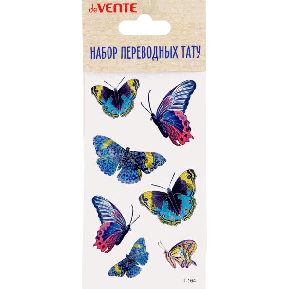 Набор переводных наклеек-тату для тела "deVENTE. Бабочки" 6 x 10,5 см, в пластиковом пакете с блисте