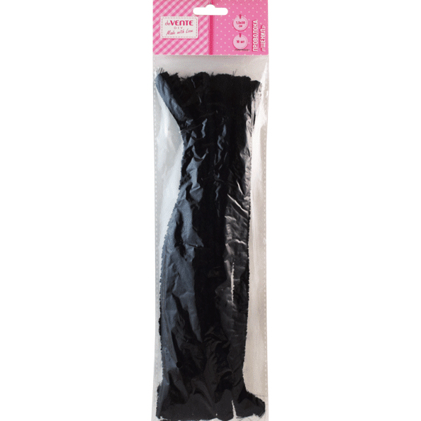 Проволока пушистая Шенил "deVENTE" 1,5x30 см, 10 шт, цвет черный, в пластиковом пакет