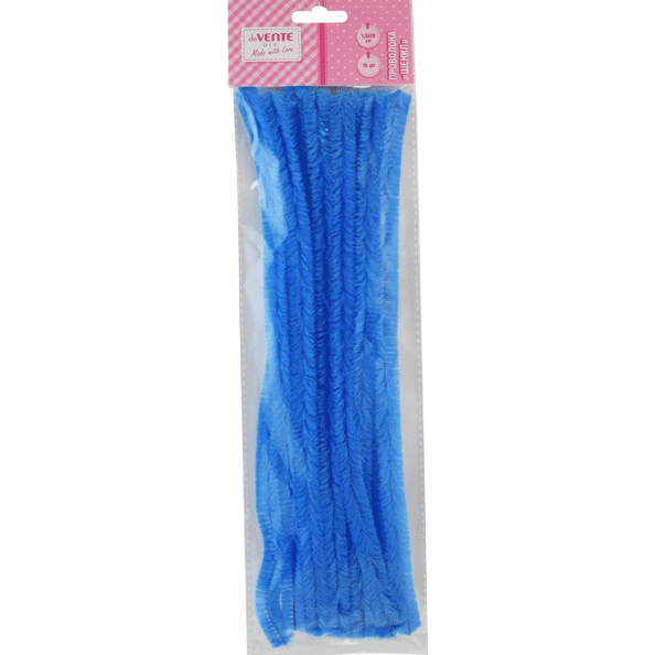 Проволока пушистая Шенил "deVENTE" 1,5x30 см, 10 шт, цвет голубой, в пластиковом паке