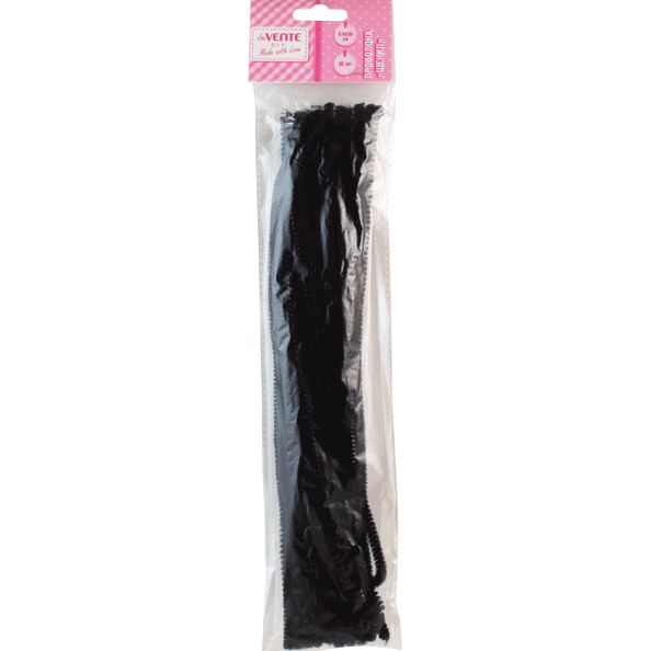 Проволока пушистая Шенил "deVENTE" 0,6x30 см, 30 шт, цвет черный, в пластиковом пакет