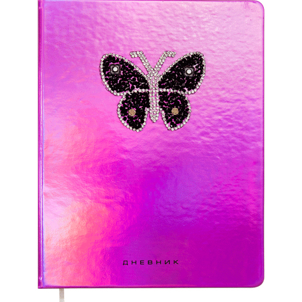 Дневник 1-11 кл. "deVENTE. Black Butterfly" из искусственной кожи, объемная аппликация