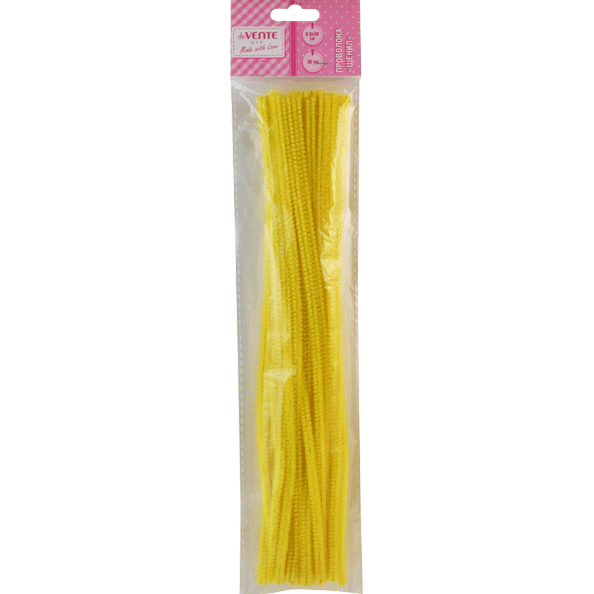 Проволока пушистая Шенил "deVENTE" 0,6x30 см, 30 шт, цвет желтый, в пластиковом пакет