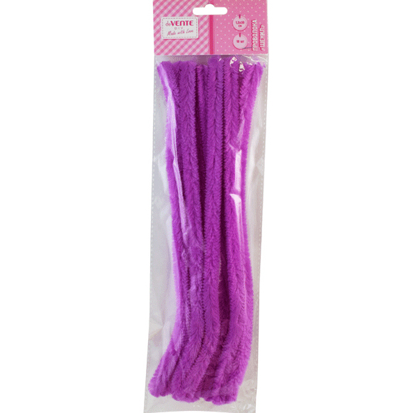 Проволока пушистая Шенил "deVENTE" 1,5x30 см, 10 шт, цвет фиолетовый, в пластиковом п