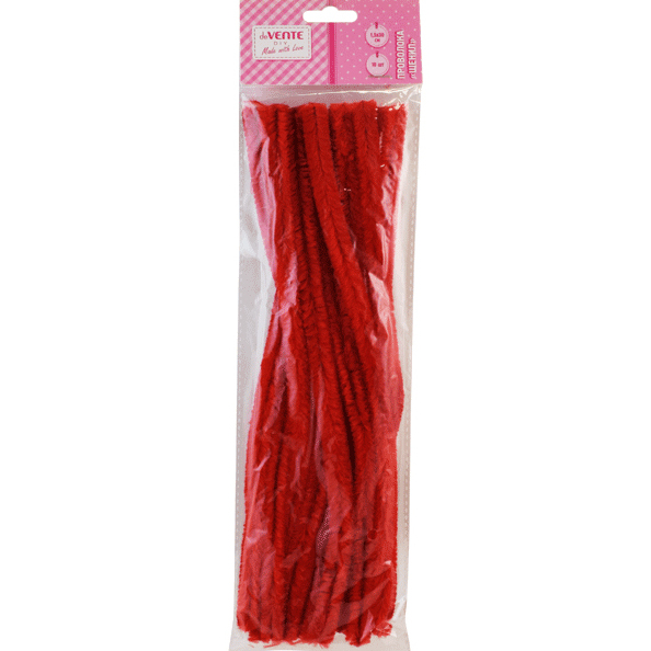 Проволока пушистая Шенил "deVENTE" 1,5x30 см, 10 шт, цвет красный, в пластиковом паке