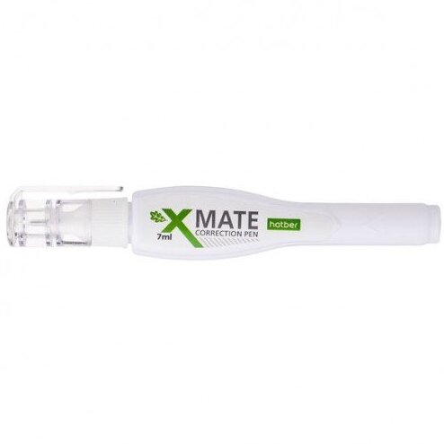 Корректирующая ручка 7 мл Hatber X-Mate с метал.наконечником с колпачком и клипом