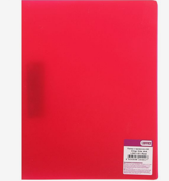 Папка с зажимом A4 iOffice красный
