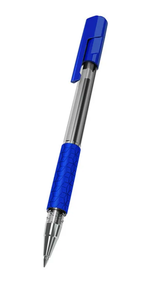 Ручка шариковая 1,0 мм Deli Arrow,СИНЯЯ, прозрачный синий