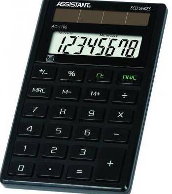 Калькулятор карманный 8-разр., черный ЭКО пластик, разм.62х105х9 мм, солнечн батарея