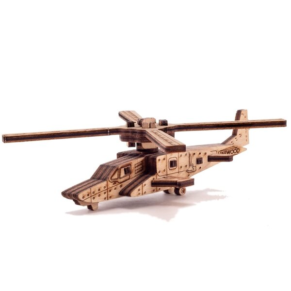 Конструктор деревянный Uniwood UNIT Вертолет военный
