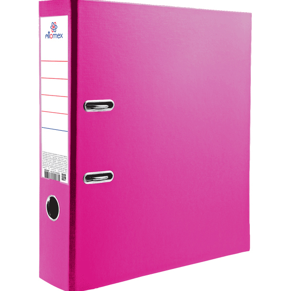 Папка-регистратор 75 мм "Attomex" PVC разобранная, металлическая окантовка, ярко-розовая