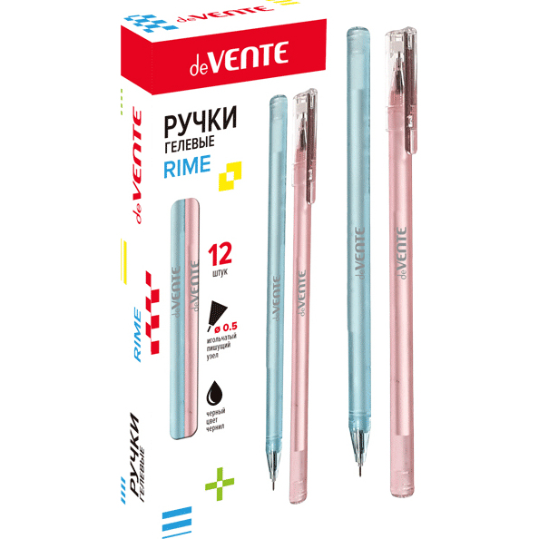 Ручка гелевая 0,5 мм "deVENTE. Rime" полупрозрачный корпус с эффектом Frost, черная