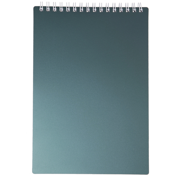 Блокнот А5 80 л. кл. на гребне METALLIC темно-синий, пластиковая обложка