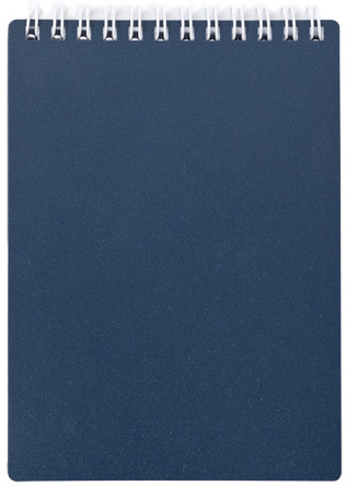 Блокнот А6 80 л. кл. на гребне METALLIC Темно-синий, пластиковая обложка