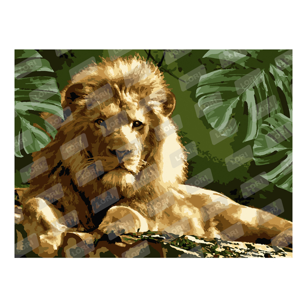 Картина по номерам 30*40 "Мудрый лев"