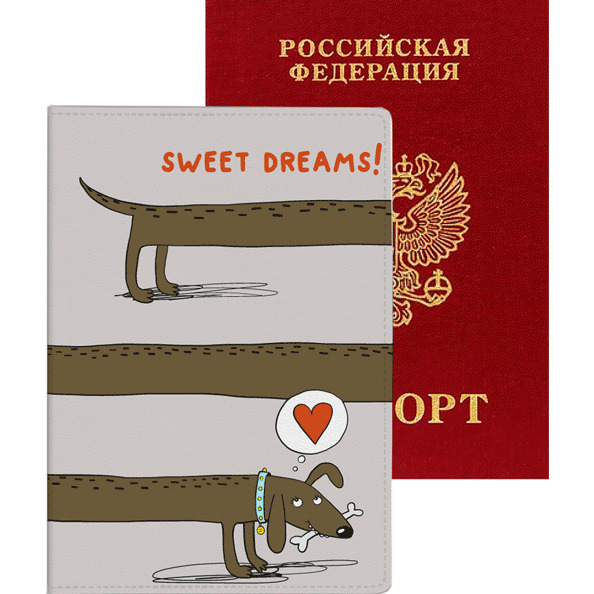 Обложка д/паспорта "deVENTE. Sweet Dreams!" 10x14 см, искусственная кожа, поролон, цветная печать