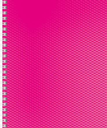 Тетрадь 80 л. кл. с пластиковой обложкой на гребне "DIAMOND НЕОН" розовая