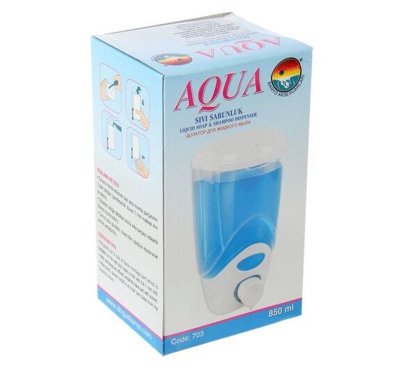 Диспенсер для жидких моющих и дезинфицирующих средств 850 мл пластик "Aqua"