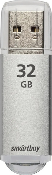 USB Флэш-драйв 32ГБ Smart Buy V-Cut, USB 2.0, металлический корпус, серебристый