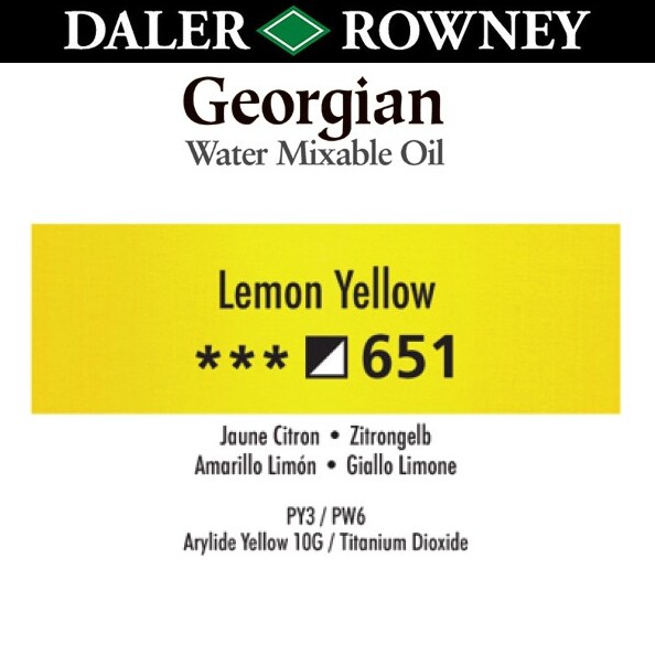 Масло 37 мл. GEORGIAN Желтая лимонная, водо-размываемое