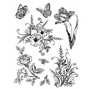Штампы силиконовые "Цветы и бабочки", 14 x 18 см