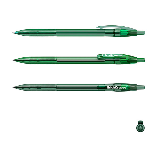 Ручка шариковая автомат. ErichKrause R-301 Original Matic 0.7, цвет чернил зеленый 