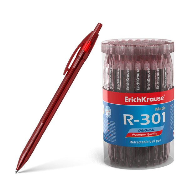 Ручка шариковая автомат 0,7 мм ErichKrause® R-301 Original Matic КРАСНАЯ, 
