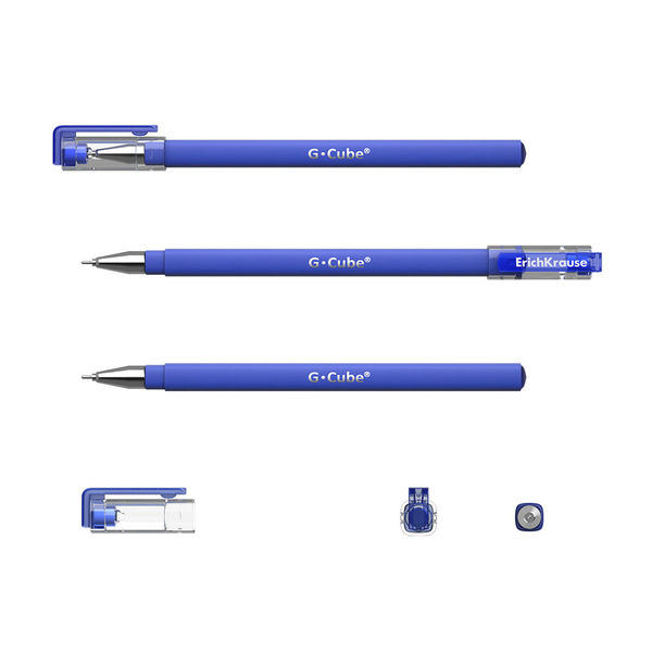 Ручка гелевая ErichKrause® G-Cube®, цвет чернил синий (в пакете по 1 шт.)