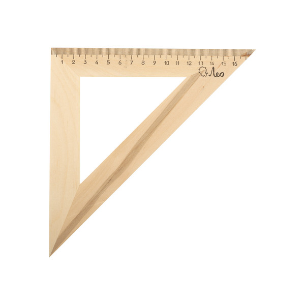 Треугольник деревянный 45 гр 18 см "Лео" 