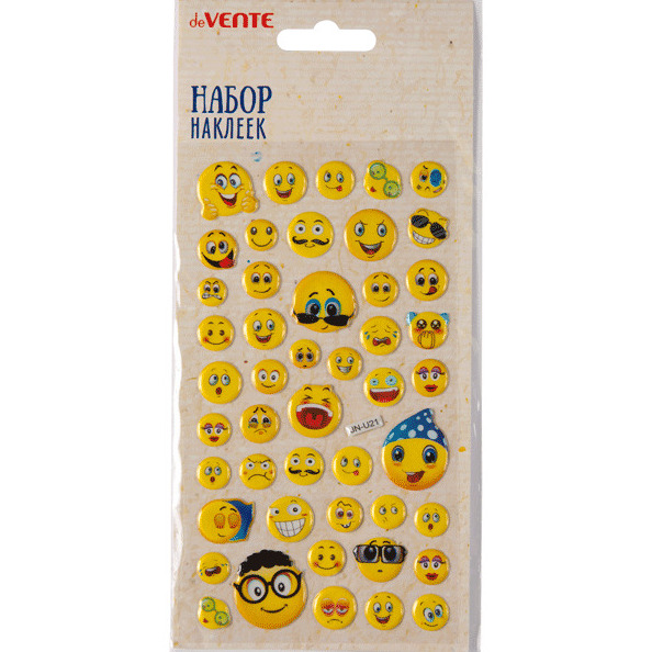 Набор наклеек для творчества "deVENTE. Emoji.1" 16x9 см, в пластиковом пакете с блистерным подвесом