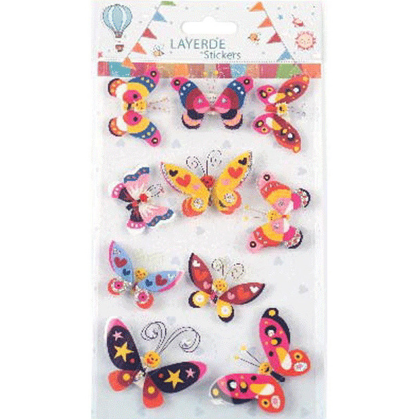 Набор наклеек для творчества объемные с блеском "deVENTE. Butterflies" 10,5x18 см, в пластиковом пак