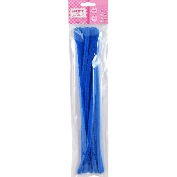 Проволока пушистая Шенил "deVENTE" 0,9x30 см, 10 шт, цвет голубой, в пластиковом паке