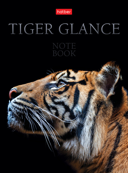 Бизнес-блокнот А6 64 л. кл./лин. тв.переплет "Взгляд тигра" глянц. ламин.
