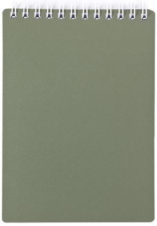 Блокнот А6 80 л. кл. Пластиковая обложка на гребне METALLIC Темно-зеленый