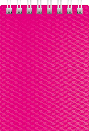 Блокнот А7 80 л. кл. Пластиковая обложка на гребне DIAMOND NEON Розовый