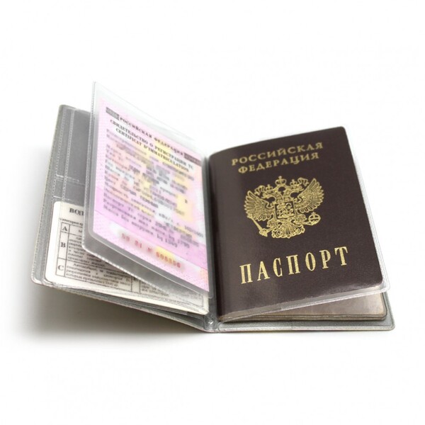 Обложка д/автодокументов и паспорта к/зам 95*132 Черный