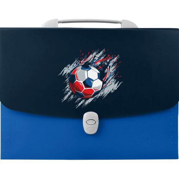 Портфель 12 отд. "deVENTE. Football" А4 на замке, пластиковый 800 мкм, непрозрачный синий