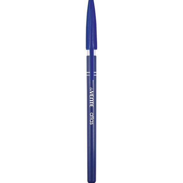 Ручка шариковая 0,5 мм "deVENTE. Atlas" синий корпус с прозрачным держателем, СИНЯЯ