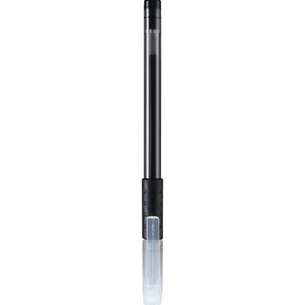 Ручка гелевая 0,5 мм "deVENTE" с полупрозрачным корпусом и держателем, игольчатый пиш.уз, ЧЕРНАЯ
